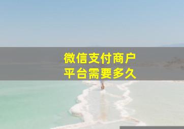 微信支付商户平台需要多久