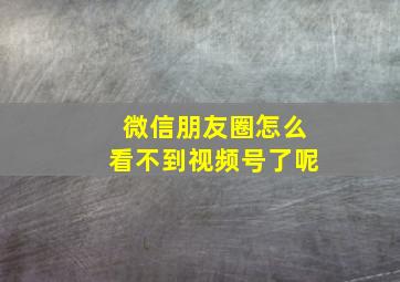 微信朋友圈怎么看不到视频号了呢