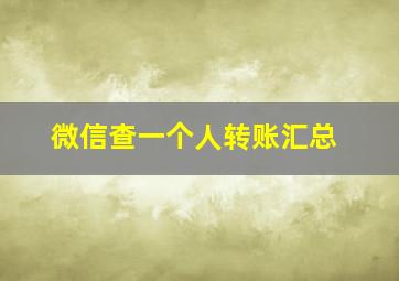 微信查一个人转账汇总