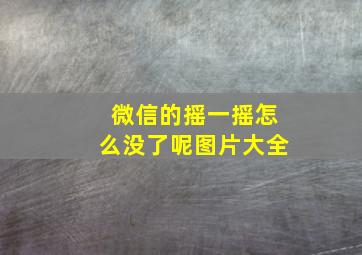 微信的摇一摇怎么没了呢图片大全