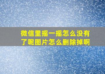 微信里摇一摇怎么没有了呢图片怎么删除掉啊