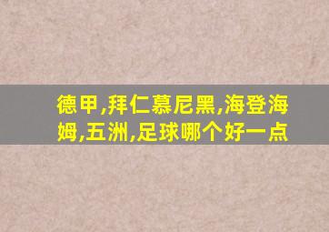 德甲,拜仁慕尼黑,海登海姆,五洲,足球哪个好一点