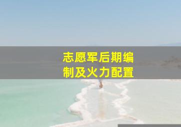 志愿军后期编制及火力配置