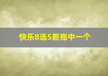 快乐8选5胆拖中一个