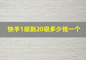 快手1级到20级多少钱一个