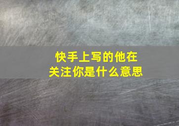 快手上写的他在关注你是什么意思