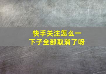 快手关注怎么一下子全部取消了呀