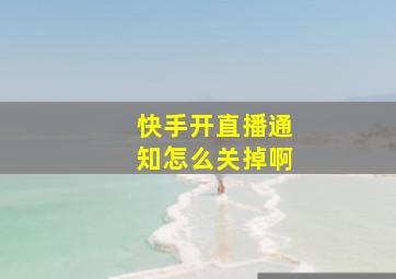 快手开直播通知怎么关掉啊