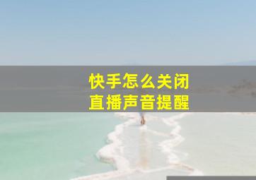 快手怎么关闭直播声音提醒