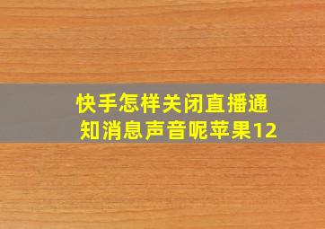 快手怎样关闭直播通知消息声音呢苹果12