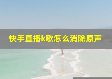 快手直播k歌怎么消除原声