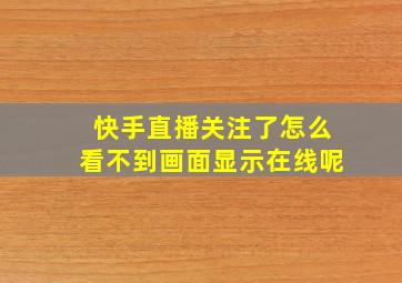 快手直播关注了怎么看不到画面显示在线呢