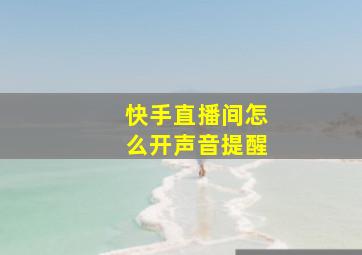 快手直播间怎么开声音提醒