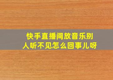 快手直播间放音乐别人听不见怎么回事儿呀