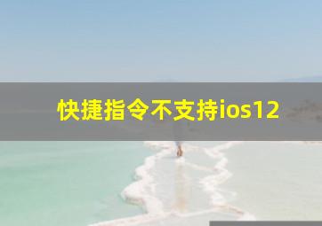 快捷指令不支持ios12