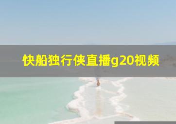 快船独行侠直播g20视频