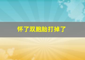 怀了双胞胎打掉了