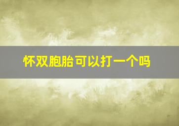 怀双胞胎可以打一个吗