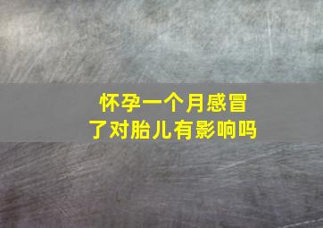 怀孕一个月感冒了对胎儿有影响吗