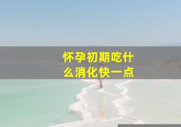 怀孕初期吃什么消化快一点