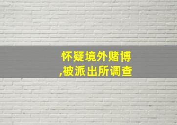 怀疑境外赌博,被派出所调查