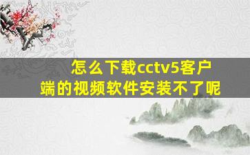 怎么下载cctv5客户端的视频软件安装不了呢