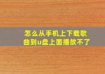 怎么从手机上下载歌曲到u盘上面播放不了