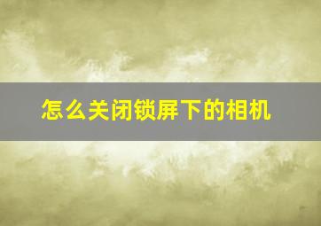 怎么关闭锁屏下的相机