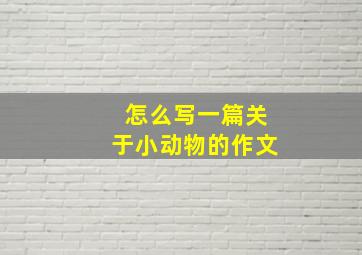 怎么写一篇关于小动物的作文