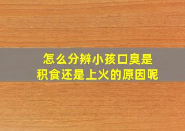 怎么分辨小孩口臭是积食还是上火的原因呢