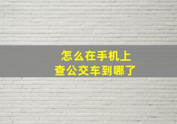 怎么在手机上查公交车到哪了