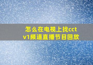 怎么在电视上找cctv1频道直播节目回放