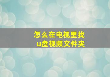 怎么在电视里找u盘视频文件夹