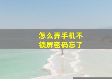 怎么弄手机不锁屏密码忘了