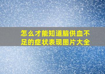 怎么才能知道脑供血不足的症状表现图片大全