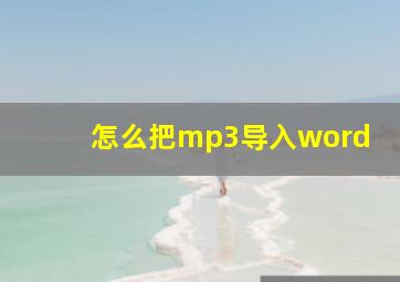 怎么把mp3导入word