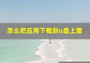 怎么把应用下载到u盘上面