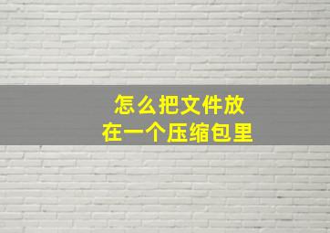 怎么把文件放在一个压缩包里