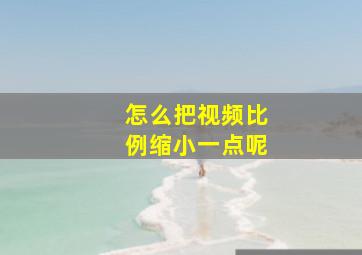 怎么把视频比例缩小一点呢