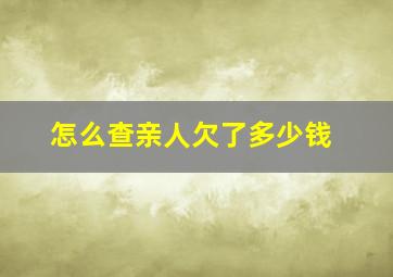 怎么查亲人欠了多少钱