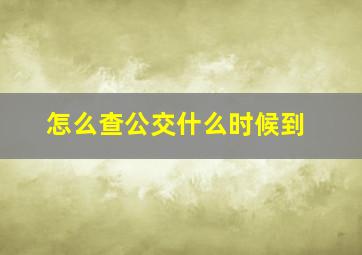 怎么查公交什么时候到