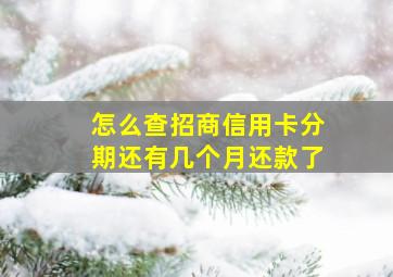 怎么查招商信用卡分期还有几个月还款了