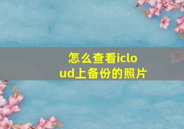 怎么查看icloud上备份的照片