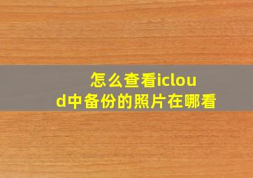 怎么查看icloud中备份的照片在哪看