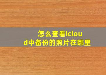 怎么查看icloud中备份的照片在哪里