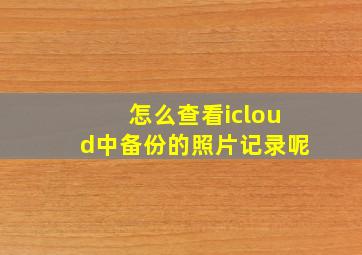 怎么查看icloud中备份的照片记录呢