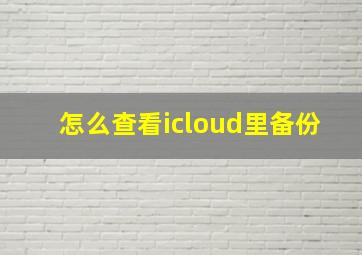 怎么查看icloud里备份