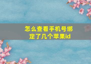 怎么查看手机号绑定了几个苹果id