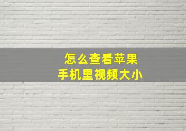 怎么查看苹果手机里视频大小