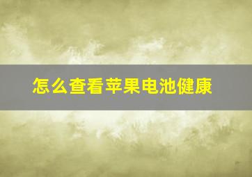 怎么查看苹果电池健康